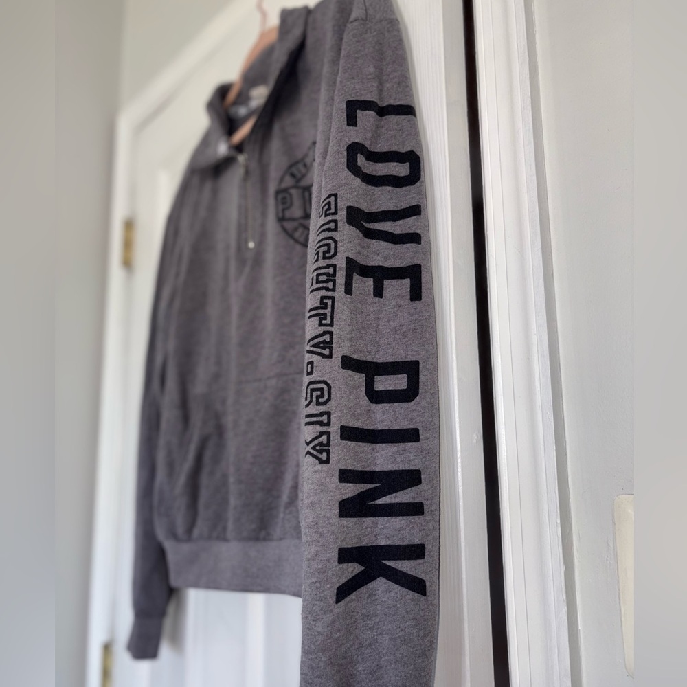 Victoria's Secret PINK Gray Quarter Zip-up Long Sleeve